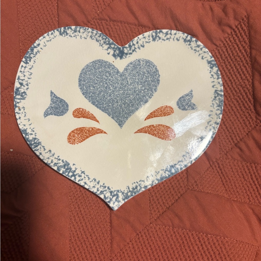 Ceramic country heart wall hanging
